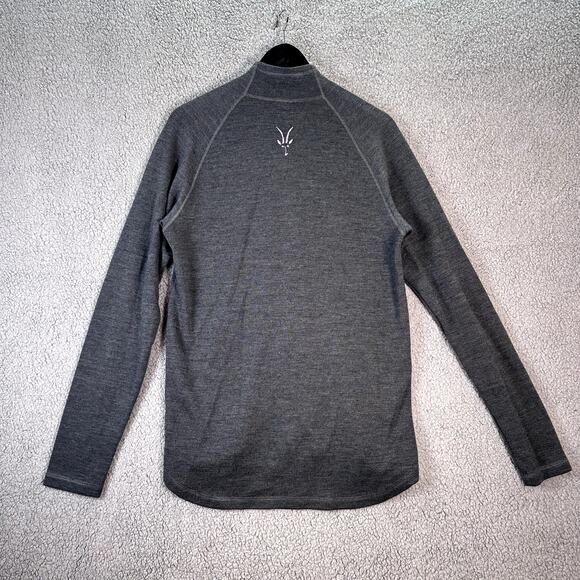 Ibex Merino Wool Men's Quarter Athletic Pullover 1/4 Zip Grey M - Picture 8 of 10